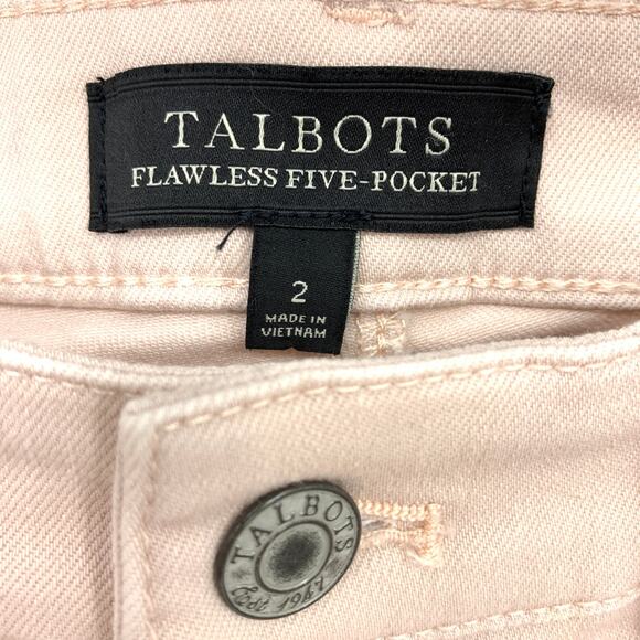 Talbots Jeans Women's Sz 2 Flawless Five-Pocket Skinny Ankle Leg Button Hem Pink - Picture 5 of 6